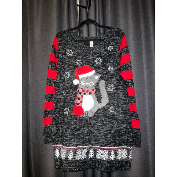Ugly Christmas Sweater Xmas Size XL Cat - Picture 1 of 3